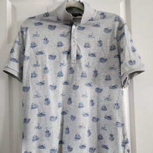 FRENCH CONNECTION POLO SHIRT WITH BOAT PATTERN